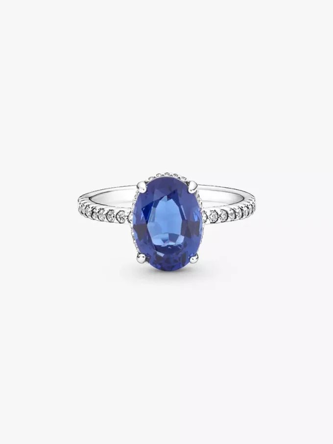 Funkelnder Statement-Halo-Ring aus Sterlingsilber Funkelnder Statement-Halo-Ring aus Sterlingsilber