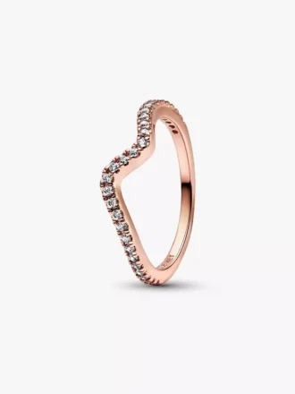 Funkelnder Wellenring, 14 Karat Roségold-Beschichtung