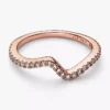 Funkelnder Wellenring, 14 Karat Roségold-Beschichtung Funkelnder Wellenring, 14 Karat Roségold-Beschichtung