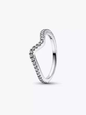 Funkelnder Wellenring aus Sterlingsilber