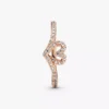 Funkelnder Wishbone-Herzring, 14 Karat Roségold-Beschichtung Funkelnder Wishbone-Herzring, 14 Karat Roségold-Beschichtung