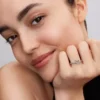 Funkelnder Wishbone-Herzring aus Sterlingsilber Funkelnder Wishbone-Herzring aus Sterlingsilber