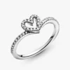 Funkelnder Wishbone-Herzring aus Sterlingsilber Funkelnder Wishbone-Herzring aus Sterlingsilber