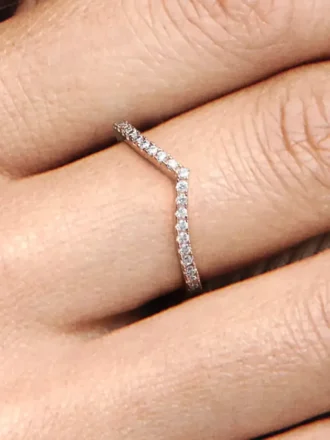 Funkelnder Wishbone Ring, 14 Karat Roségold-Beschichtung