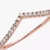 Funkelnder Wishbone Ring, 14 Karat Roségold-Beschichtung Funkelnder Wishbone Ring, 14 Karat Roségold-Beschichtung