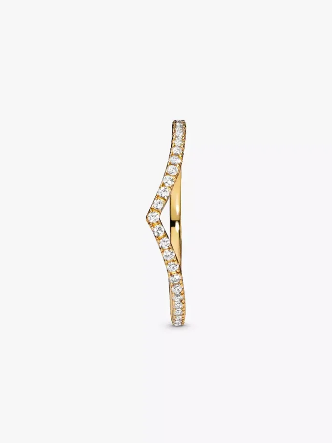 Funkelnder Wishbone Ring, 14-karätig vergoldet Funkelnder Wishbone Ring, 14-karätig vergoldet