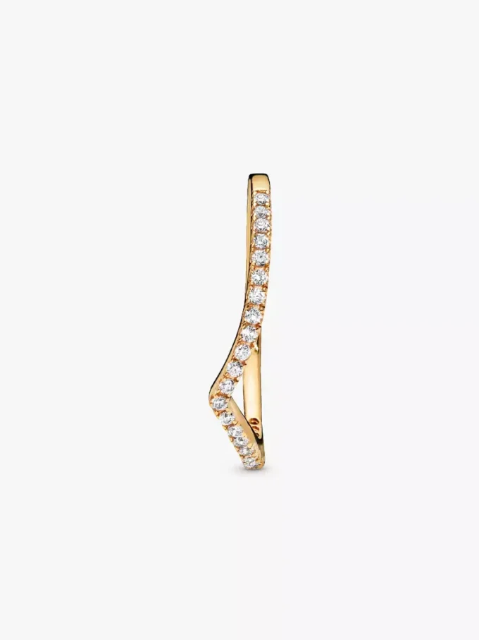 Funkelnder Wishbone Ring, 14-karätig vergoldet Funkelnder Wishbone Ring, 14-karätig vergoldet