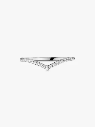 Funkelnder Wishbone Ring aus Sterlingsilber