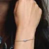 Funkelndes Armband mit Birnen-Halo-Kette – Sterlingsilber Funkelndes Armband mit Birnen-Halo-Kette – Sterlingsilber