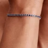 Funkelndes blaues Tennisarmband aus Sterlingsilber