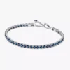 Funkelndes blaues Tennisarmband aus Sterlingsilber