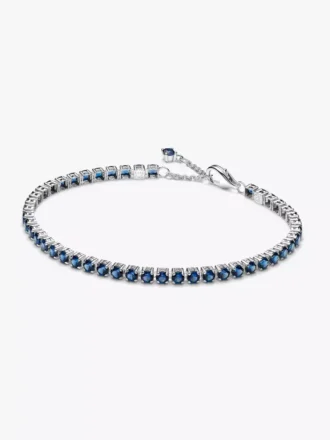 Funkelndes blaues Tennisarmband aus Sterlingsilber