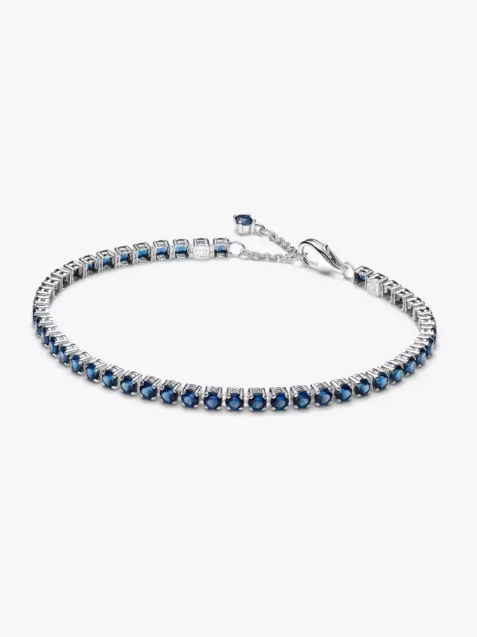 Funkelndes blaues Tennisarmband aus Sterlingsilber