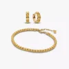 Funkelndes gelbes Armband- und Ohrring-Set (2er-Set)