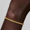 Funkelndes gelbes Tennisarmband, 14-karätig vergoldet Funkelndes gelbes Tennisarmband, 14-karätig vergoldet