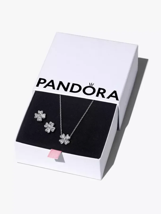 Funkelndes Glücksklee-Geschenkset aus Sterlingsilber