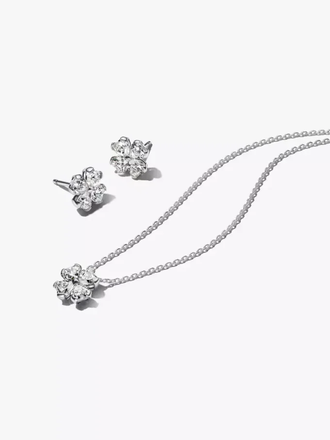 Funkelndes Glücksklee-Geschenkset aus Sterlingsilber