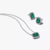 Funkelndes grünes Halo-Schmuck-Geschenkset aus Sterlingsilber Funkelndes grünes Halo-Schmuck-Geschenkset aus Sterlingsilber