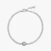 Funkelndes Halo-Tennisarmband aus Sterlingsilber Funkelndes Halo-Tennisarmband aus Sterlingsilber