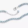 Funkelndes hellblaues Tennisarmband aus Sterlingsilber