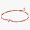 Funkelndes Herz-Tennisarmband, 14 Karat Roségold-Beschichtung Funkelndes Herz-Tennisarmband, 14 Karat Roségold-Beschichtung
