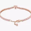 Funkelndes Herz-Tennisarmband, 14 Karat Roségold-Beschichtung Funkelndes Herz-Tennisarmband, 14 Karat Roségold-Beschichtung