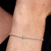 Funkelndes Herz-Tennisarmband, 14 Karat vergoldet