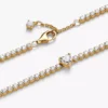 Funkelndes Herz-Tennisarmband, 14 Karat vergoldet