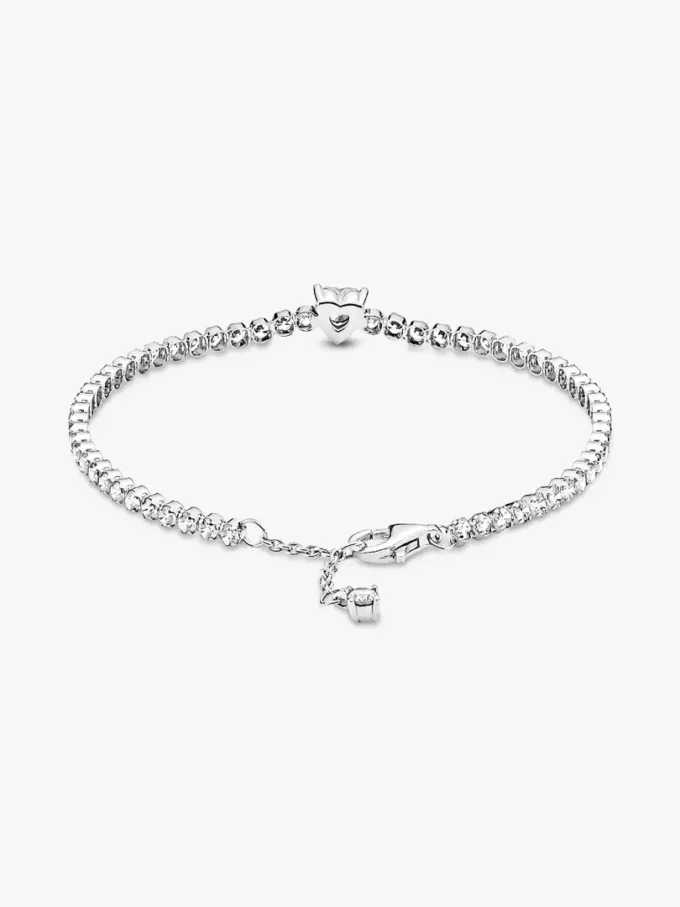 Funkelndes Herz-Tennisarmband aus Sterlingsilber Funkelndes Herz-Tennisarmband aus Sterlingsilber