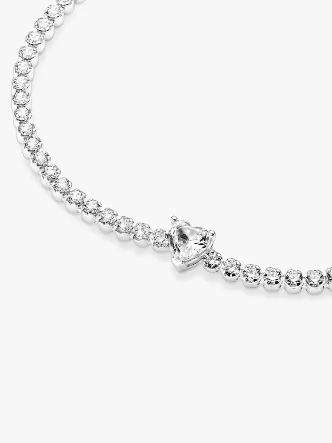 Funkelndes Herz-Tennisarmband aus Sterlingsilber Funkelndes Herz-Tennisarmband aus Sterlingsilber
