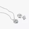 Funkelndes Herz-Vorhängeschloss-Schmuck-Geschenkset aus Sterlingsilber Funkelndes Herz-Vorhängeschloss-Schmuck-Geschenkset aus Sterlingsilber
