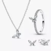 Funkelndes, klares Schmetterlings-Schmuckset, 3-teilig Funkelndes, klares Schmetterlings-Schmuckset, 3-teilig