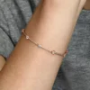 Funkelndes Pavé-Armband mit Stäbchen, 14 Karat Roségold-Beschichtung Funkelndes Pavé-Armband mit Stäbchen, 14 Karat Roségold-Beschichtung