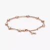 Funkelndes Pavé-Armband mit Stäbchen, 14 Karat Roségold-Beschichtung Funkelndes Pavé-Armband mit Stäbchen, 14 Karat Roségold-Beschichtung