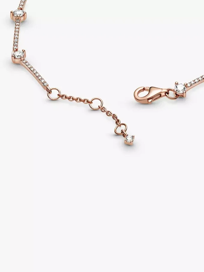Funkelndes Pavé-Armband mit Stäbchen, 14 Karat Roségold-Beschichtung Funkelndes Pavé-Armband mit Stäbchen, 14 Karat Roségold-Beschichtung