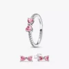 Funkelndes rosa Schleifen-Ring-Set (2er-Set) Funkelndes rosa Schleifen-Ring-Set (2er-Set)