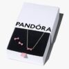 Funkelndes rosa Schleifen-Schmuck-Geschenkset – Sterlingsilber