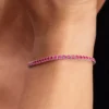 Funkelndes rosa Tennisarmband aus Sterlingsilber Funkelndes rosa Tennisarmband aus Sterlingsilber