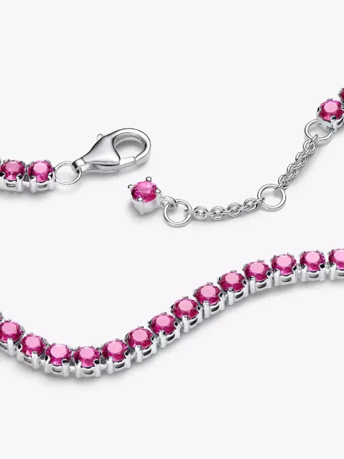 Funkelndes rosa Tennisarmband aus Sterlingsilber Funkelndes rosa Tennisarmband aus Sterlingsilber