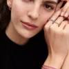 Funkelndes rosa Tennisarmband aus Sterlingsilber Funkelndes rosa Tennisarmband aus Sterlingsilber