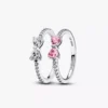 Funkelndes Schleifen-Duo-Ring-Set, 2er-Set Funkelndes Schleifen-Duo-Ring-Set, 2er-Set