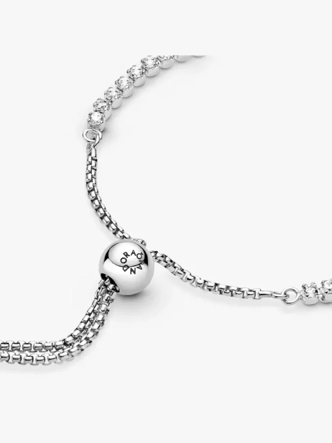 Funkelndes Slider-Tennisarmband aus Sterlingsilber Funkelndes Slider-Tennisarmband aus Sterlingsilber