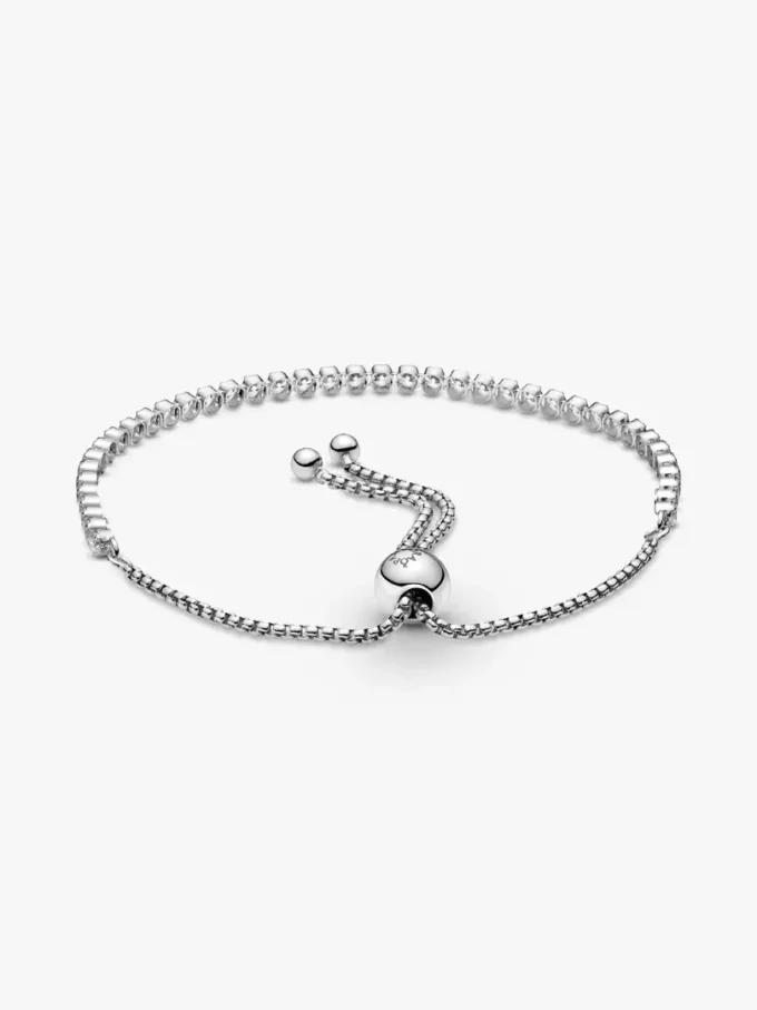 Funkelndes Slider-Tennisarmband aus Sterlingsilber Funkelndes Slider-Tennisarmband aus Sterlingsilber