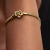 Funkelndes Snake Chain-Armband mit Unendlichkeits-Herzverschluss, 14 Karat vergoldet Funkelndes Snake Chain-Armband mit Unendlichkeits-Herzverschluss, 14 Karat vergoldet