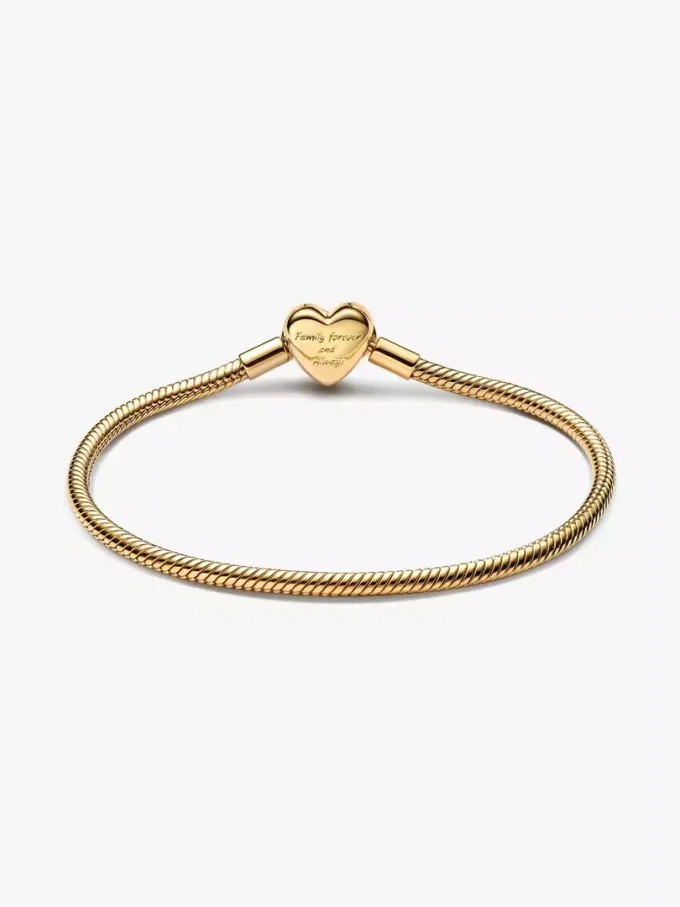 Funkelndes Snake Chain-Armband mit Unendlichkeits-Herzverschluss, 14 Karat vergoldet Funkelndes Snake Chain-Armband mit Unendlichkeits-Herzverschluss, 14 Karat vergoldet