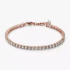 Funkelndes Tennisarmband, 14 Karat Roségold-Beschichtung Funkelndes Tennisarmband, 14 Karat Roségold-Beschichtung