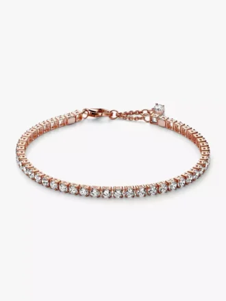 Funkelndes Tennisarmband, 14 Karat Roségold-Beschichtung