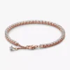 Funkelndes Tennisarmband, 14 Karat Roségold-Beschichtung Funkelndes Tennisarmband, 14 Karat Roségold-Beschichtung
