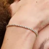 Funkelndes Tennisarmband, 14-karätig vergoldet