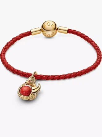 „Game of Thrones“ Armband-Set mit roten Dangle Charms, 2er-Set